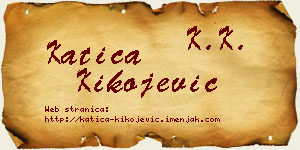 Katica Kikojević vizit kartica